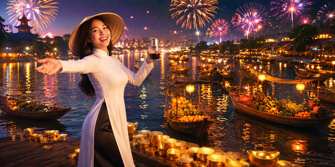 Người dùng tại Đà Lạt ngồi trong quán cà phê nạp tiền và nhận thưởng trên điện thoại
