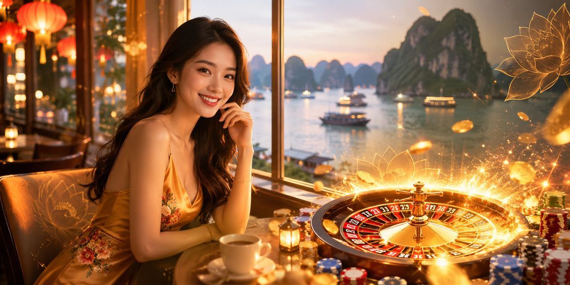 Người dùng thư giãn tại Hạ Long Bay kết hợp xem kèo thể thao và chơi roulette online