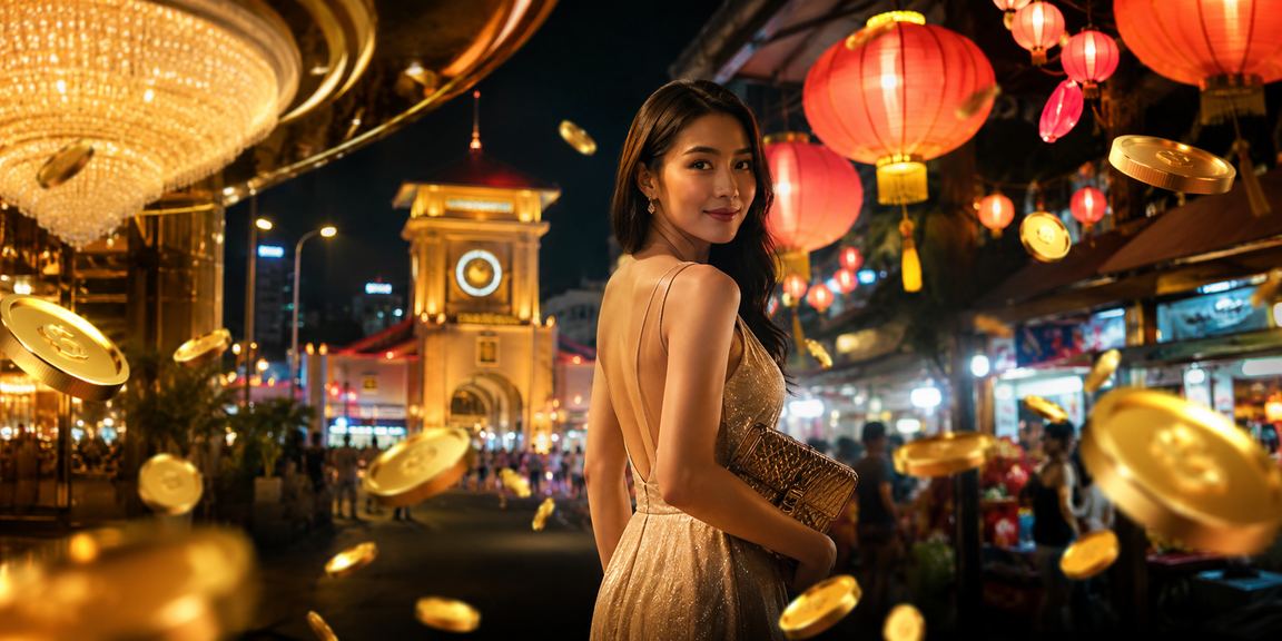 Không khí sôi động của khu vực casino và trò chơi tại chợ đêm TP. Hồ Chí Minh về đêm